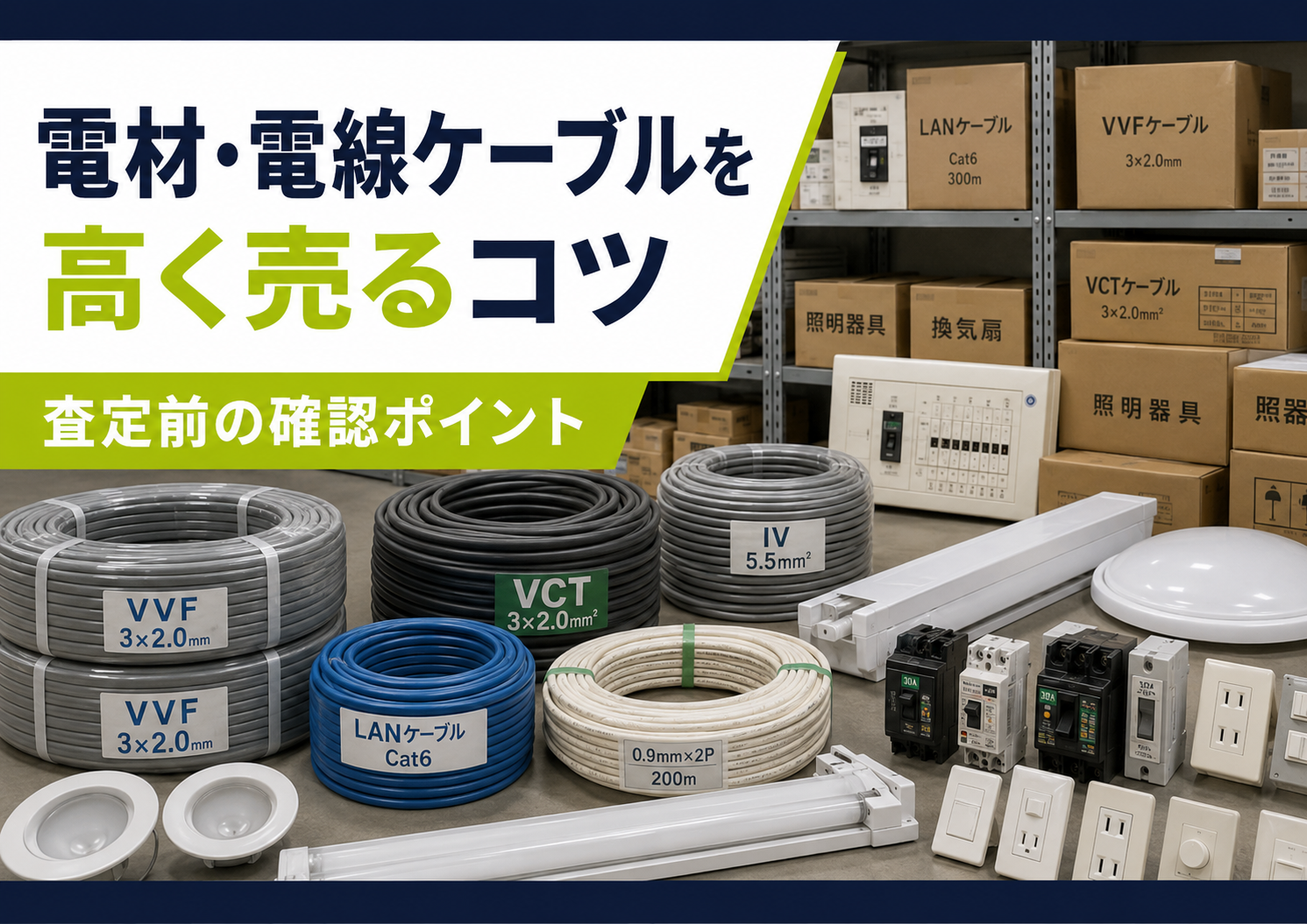 余った電材・電線ケーブル・未使用工具の買取｜査定前の確認ポイント
